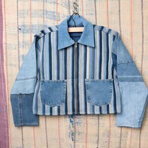 Custom upcycled cropped jacket reworked